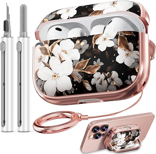 Miniatura 23 de Inesore Funda rígida para AirPods Pro de 2ª generación con candado, diseño de flores, lindo AirPod Pro 2, fundas rígidas para iPod Pro para mujeres