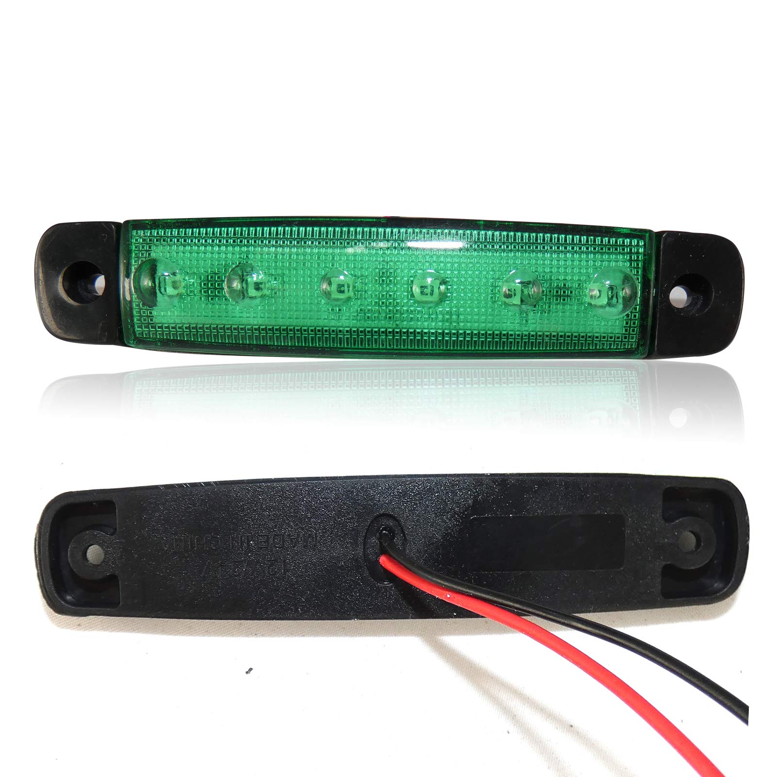 flexzon 30 szt. zielony 24 V 6 LED boczne kierunkowskazy światła do przyczep ciężarówek ciężarówek