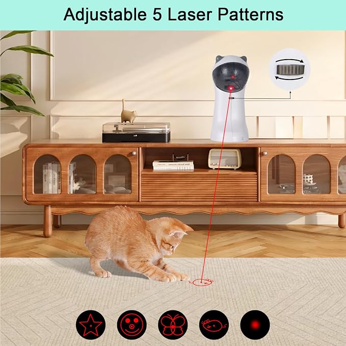 Juguete Automático para Gatos TBTeek con 5 Patrones y 4 Modos de Velocidad miniatura 4