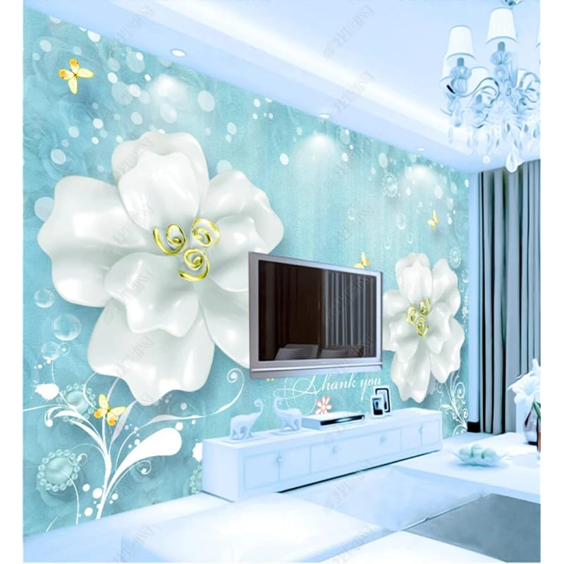 Diy 工具 ガーデン 単品購入可 ブルー3d立体バラシンプルジュエリーtv背景壁カスタム3d壁画壁紙 350cmx256cm 137 8x100 8inch Noyme9lrak Www Boulevardrestaurants Com