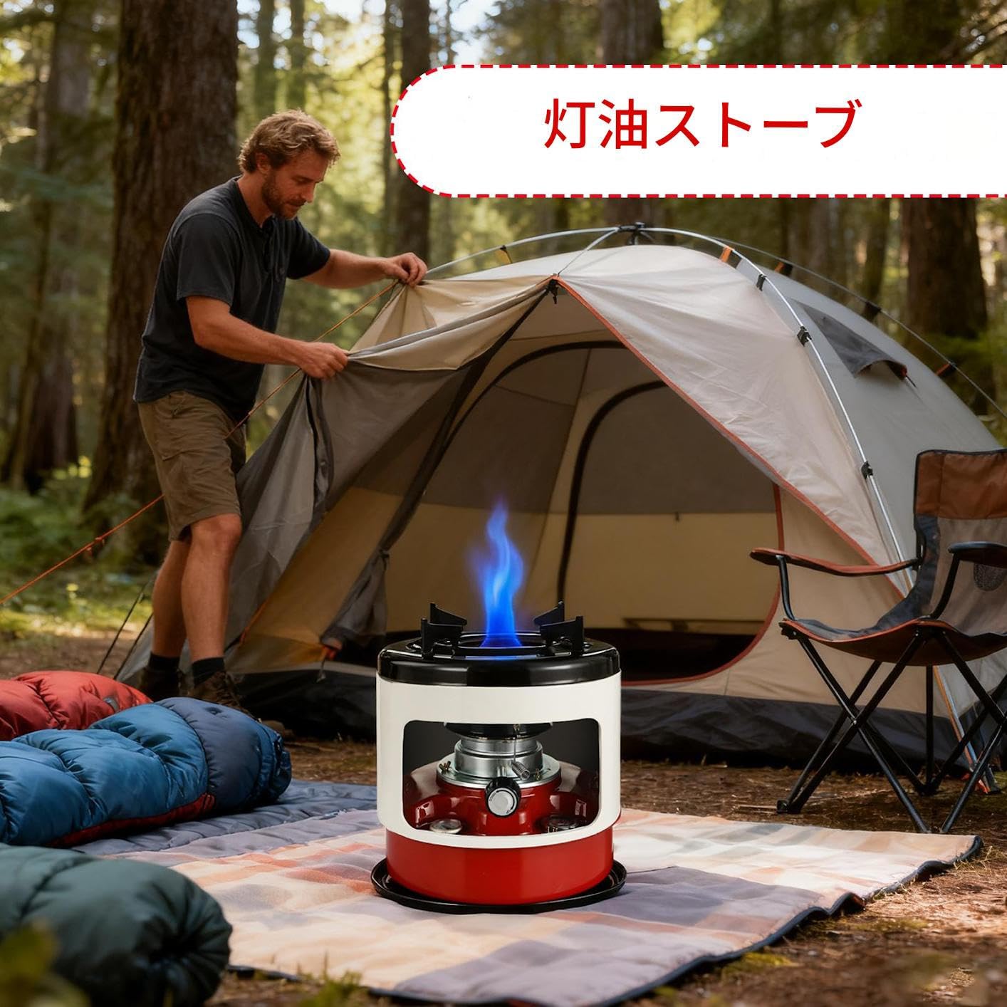 Kerosinofen | Tragbarer Kochofen Herd, Wanderkocher Brenner | Outdoor Camping Garage Werkstatt Bau Jagd Wandern BBQ Eisangeln