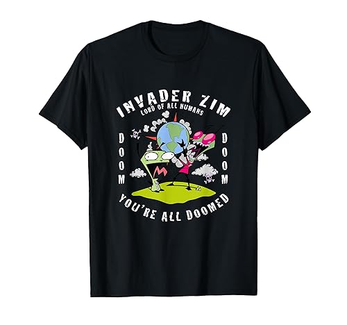 Invader Zim You're All Doomed Earth Takeover Design T-Shirt
