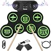 Electronic Drum E-Drum Kit, Bonvvie Roll Up Digital Drums with 7 Pads, MIDI, DTC, Built-in Dual Speakers, Rechargeable 1200mAh Li-ion Battery, Ideal for Beginners, Students & Music Enthusiasts