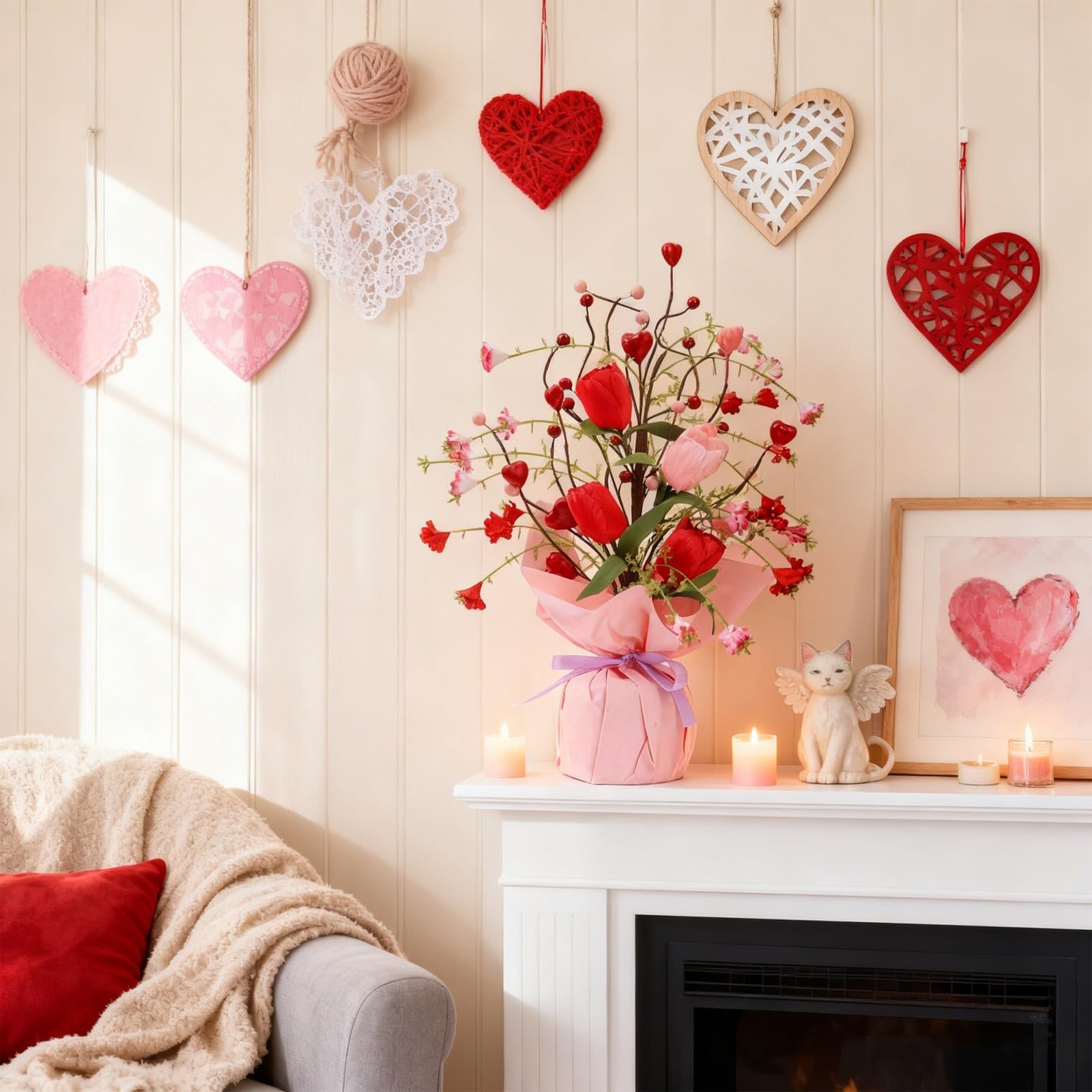 Fruta en forma de corazón para el día de San Valentín, hogar, para habitación, repisas y mesa de interior 062662