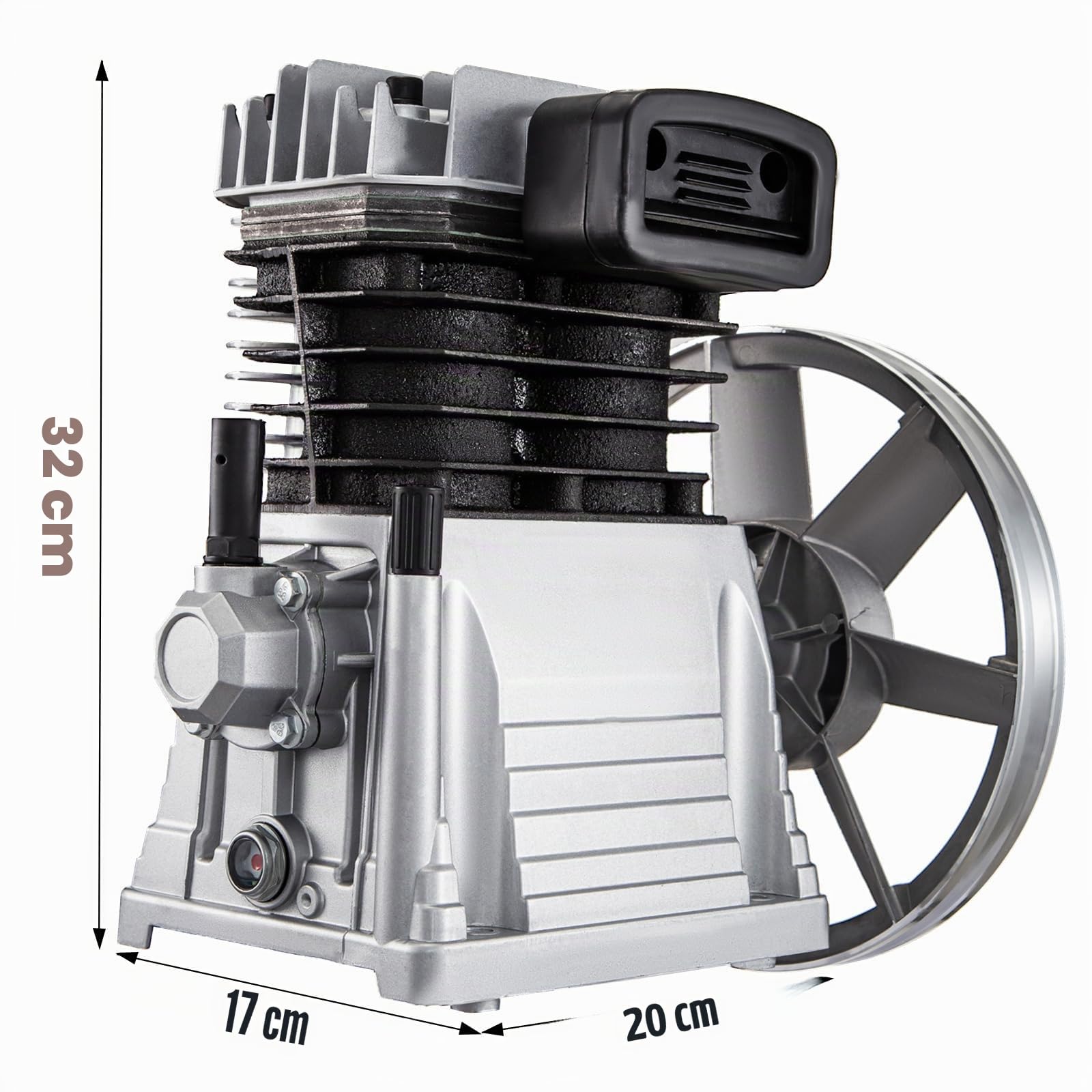 Compresor Compactadoras Agregado 2,2kW-3kW Cabezal de la Bomba del Compresor de Aire 1300rpm Cabezal de Compresor de Aire de Material de Aluminio para Industrias Químicas Electrónicas Textiles