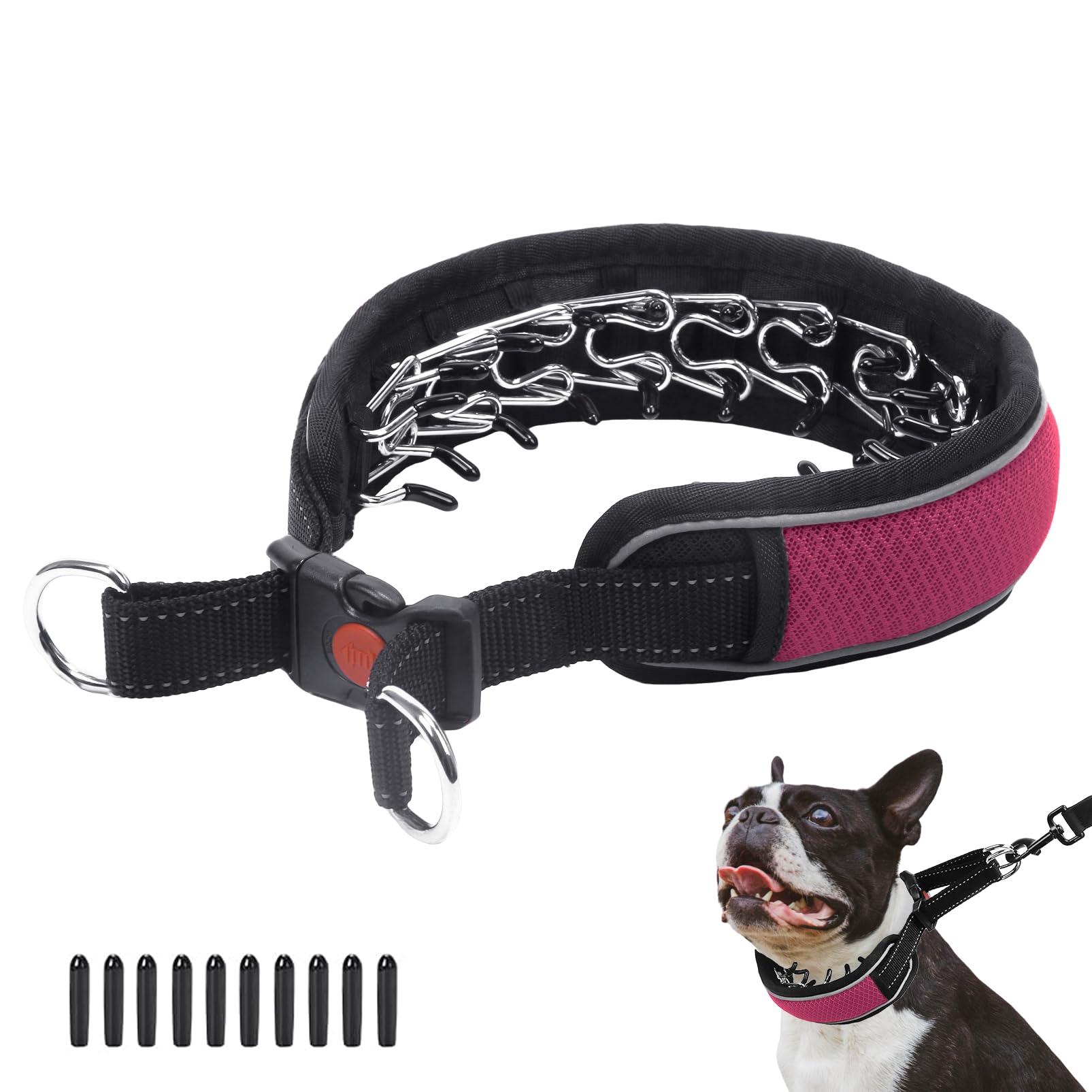 Collier Martingale anti-traction réfléchissant en nylon réglable taille S pour chien