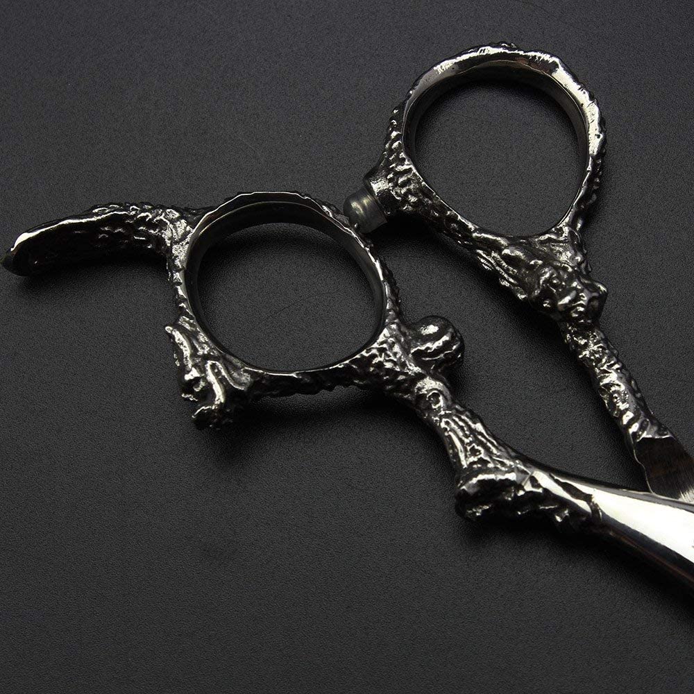 Tijeras de peluquería de 6 pulgadas, 17,5 cm, color plateado/negro, 440C, tijeras eficientes (3 unidades)