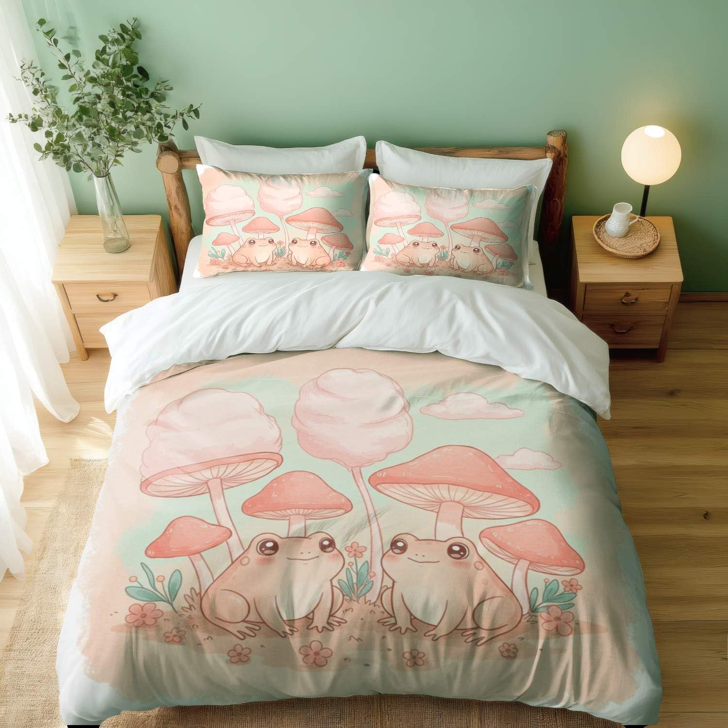 Housse de couette grenouille rose Kawaii pour envelopper de douceur les enfants