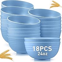 Vista 10 de Geosar 18 Piezas Cuencos de Cereales Irrompibles de 24 Oz Aptos para Microondas y Lavavajillas de Fibra de Paja de Trigo Tazones Ligeros para Sopa