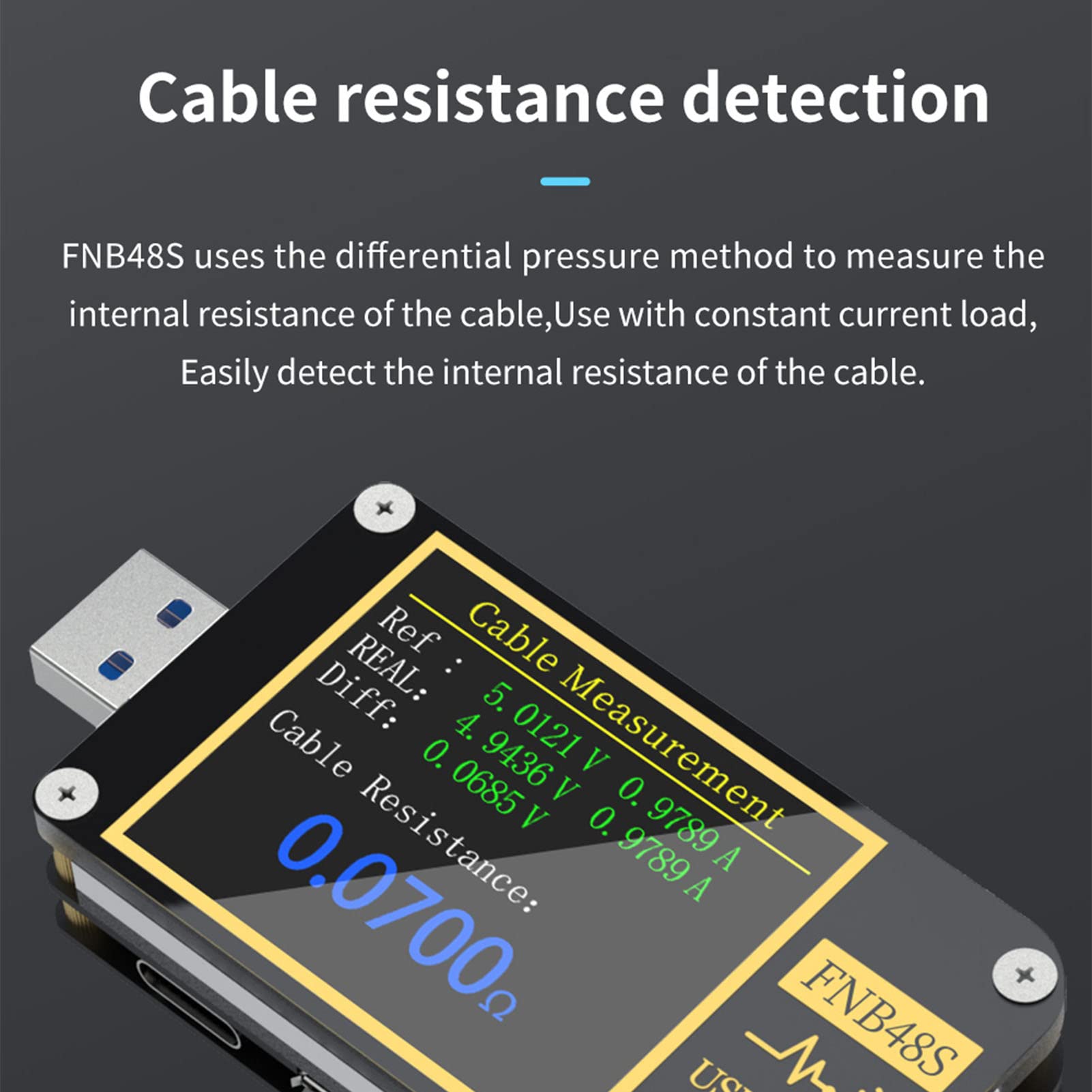 Medidor de Voltaje USB con Función de de Pantalla, Amperímetro USB Multifuncional para Monitoreo de Carga en Tiempo Real, Material ABS, 1 Unidad (FNB48 con Bluetooth)