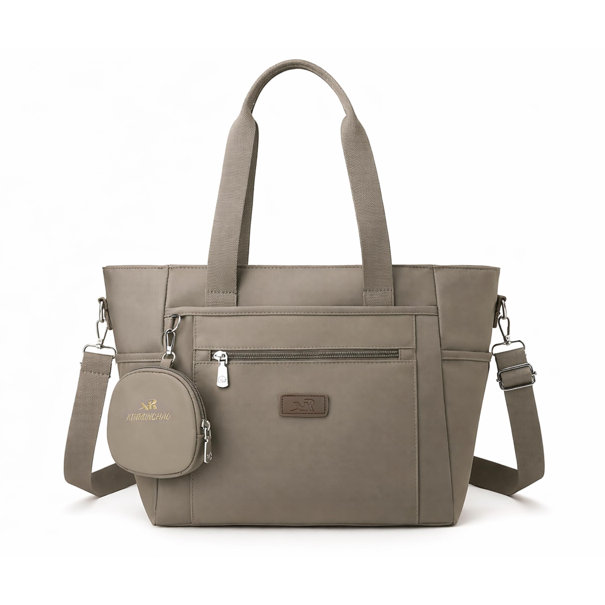storite Tote Bag For Women With Coin Pouch Lightweight Purse Large Capacity Multi Pocket Shoulder Handbag for Work Office Travel Everyday Use Design (Cement Ash, 30x15x27Cm)-picture-30