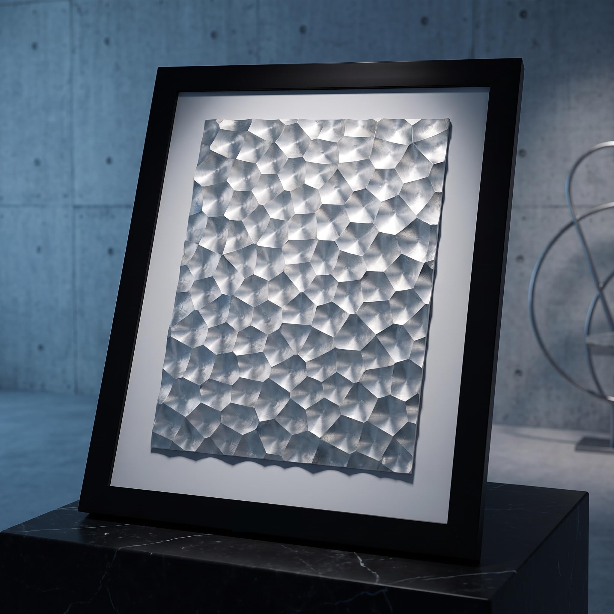 Marco De Fotos con Efecto De Luz Holográfica Dinámica, Adorno Martillado con Luz 3D, Adorno De Escritorio con Efecto Iridiscente, Creativo De Cumpleaños O para