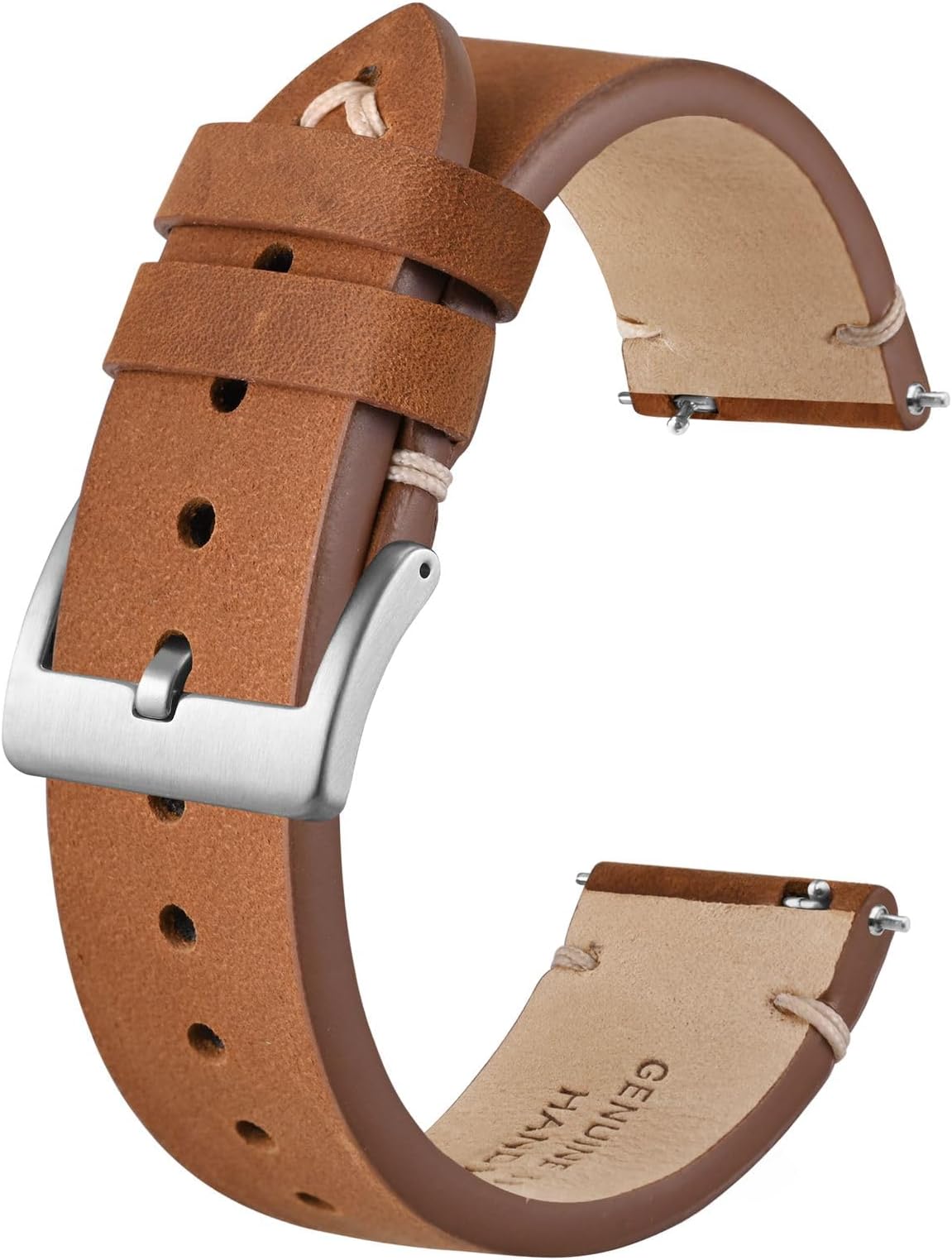 Distressed Leather Watch Strap, Watch Replacement Bands for Men, Quick Release Spring Bars, Band Width 18mm 19mm 20mm 22mm 24mm