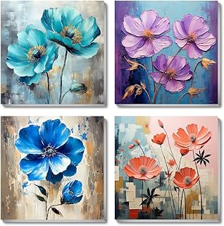 4 Pack Paint by Numbers Kit for Adults Beginners Framed