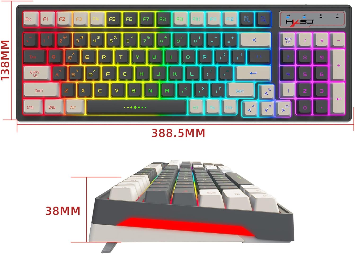 HXSJ L900 Keyboard Dimensions