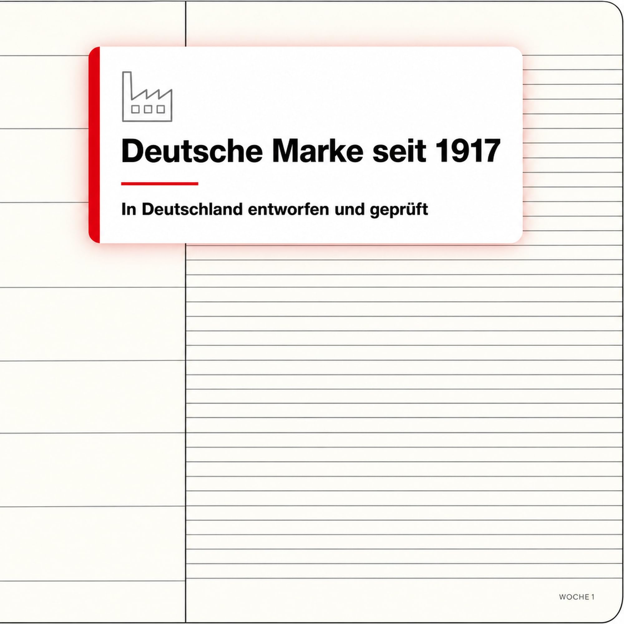 LEUCHTTURM1917 Agenda semanal 2027 A5 con cuaderno, a rayas, agenda alemana, 18 meses de julio de 2026 a diciembre de 2027, negro, tapa blanda, 210 x 145 mm, vista semanal izquierda + página de notas
