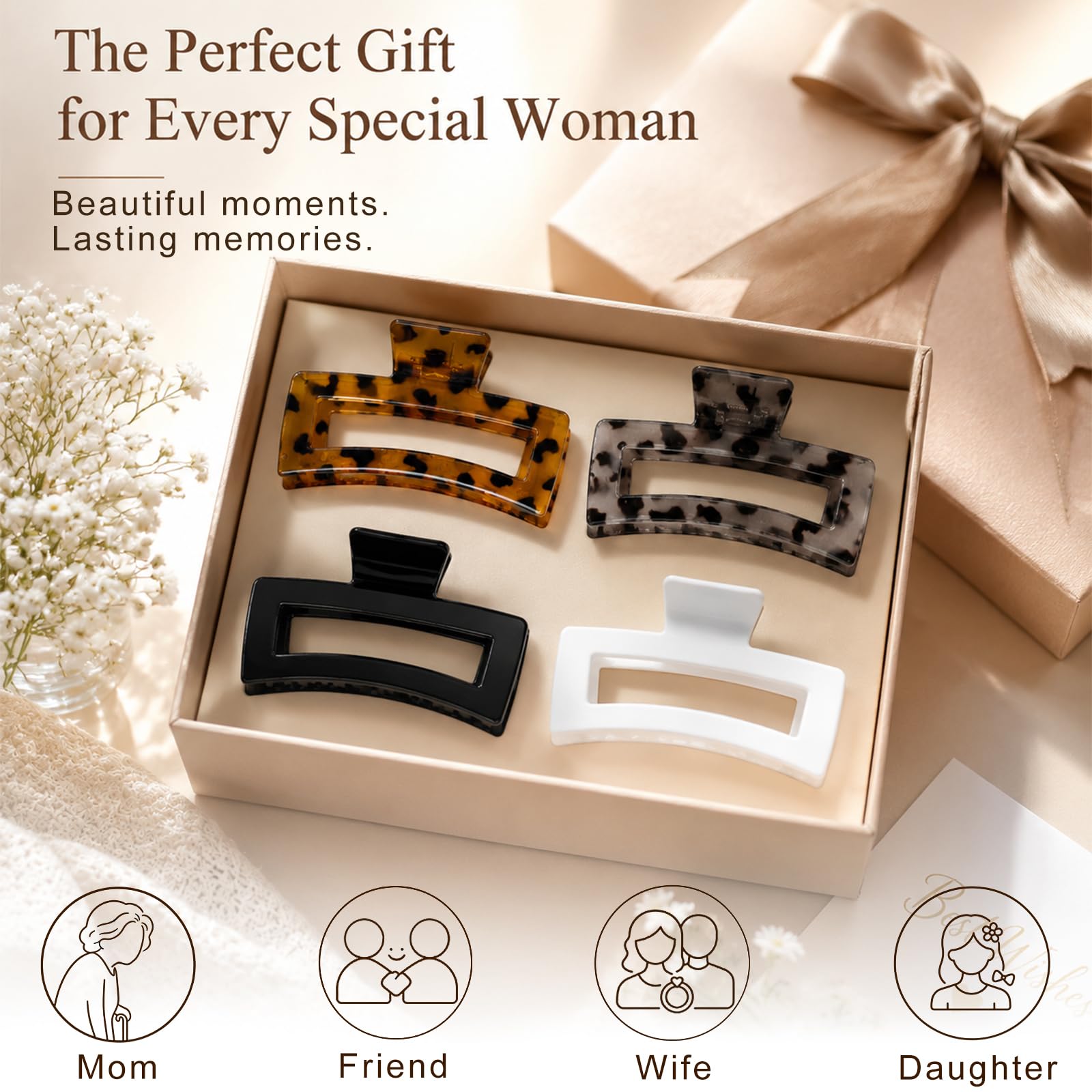 Jumbo Leopard Claw Clips - 4 Pack -7 Jumbo Leopard Claw Clips - 4 Pack -7