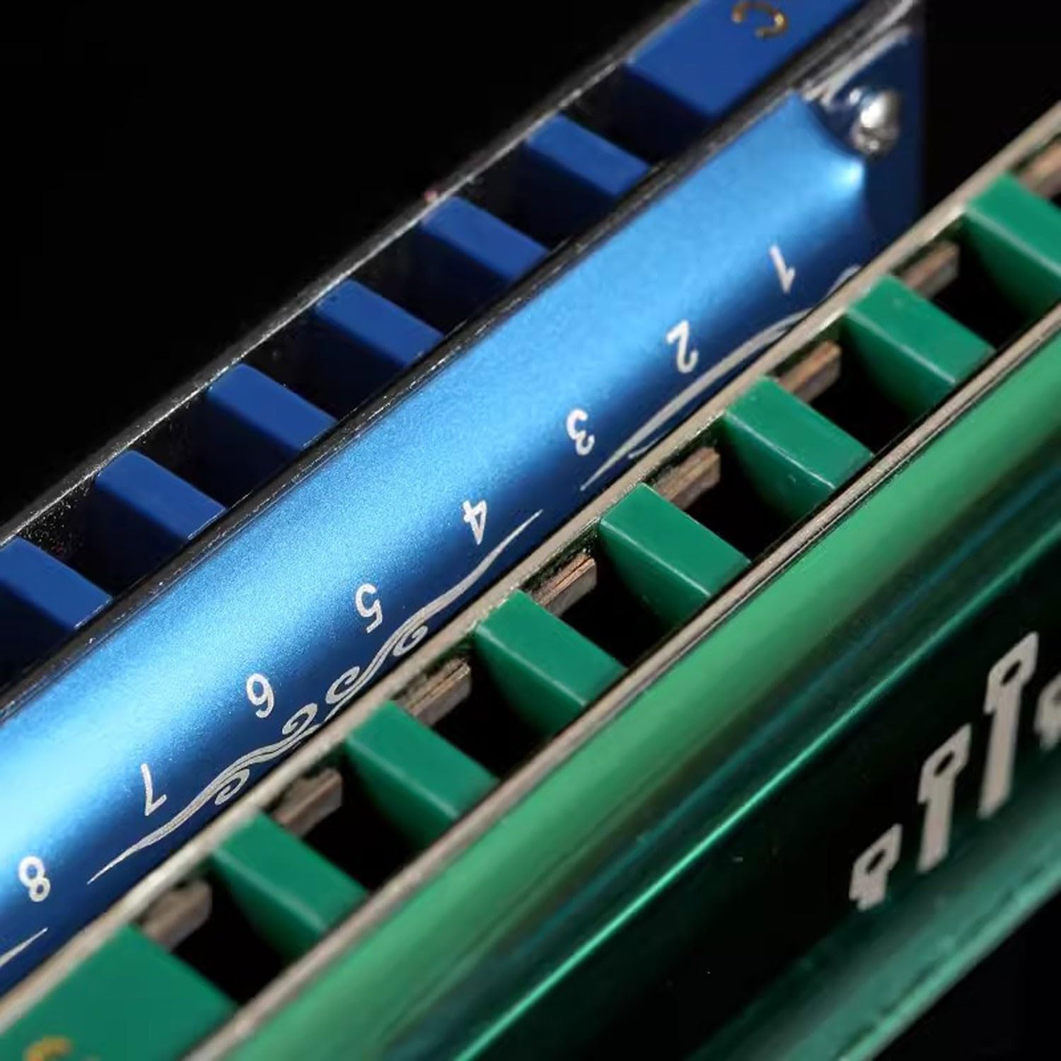 BBAUER armonica a bocca armonica cromatica Armonica diatonica a 10 fori e 20 toni nella tonalità di Do per principianti, adulti e amanti della musica, due colori(Color:2)