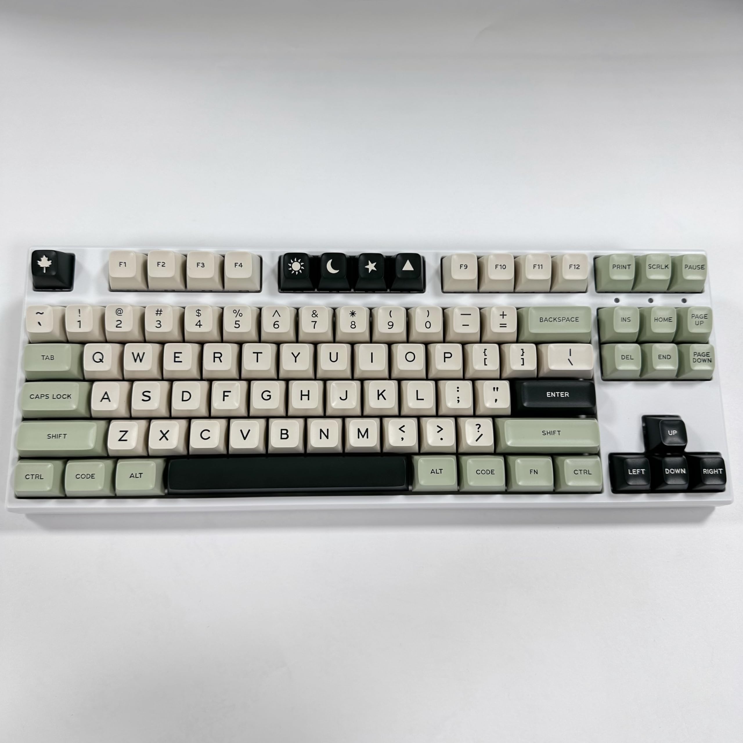 SOLIDEE PBT Double Shot SA Profile Keycaps 175 Klawisze,Keycapy niestandardowe,Grube keycapy PBT profil SA do przełączników Cherry MX do klawiatur mechanicznych,układami 60%65%75% TKL100%(Matcha)