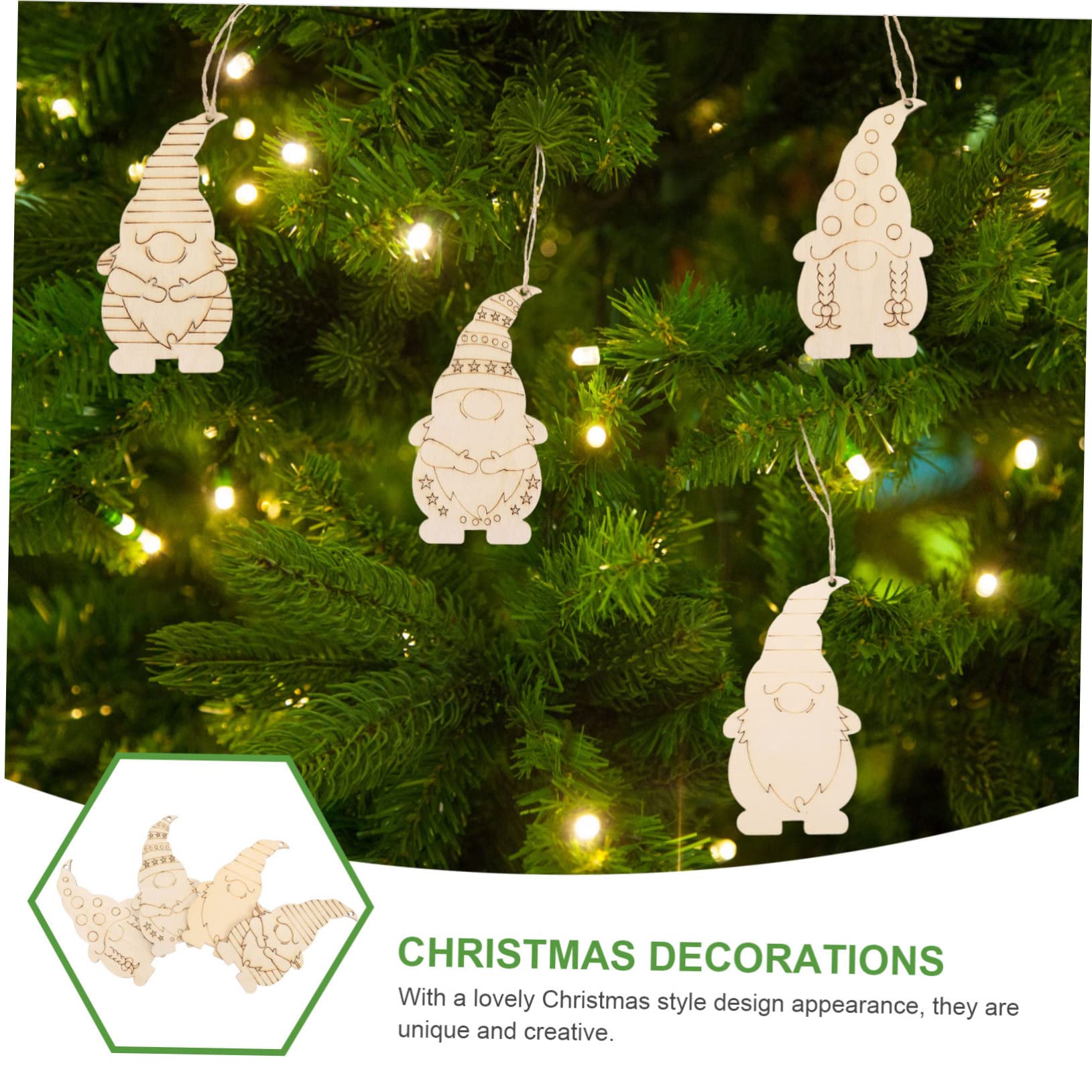 Decorazioni Natalizie in Legno Fai Da Te 40 Pezzi Ciondoli Grezzi Foro Per Appendere Decorazioni Per Albero Di Natale Casa e Scuola Craft Artigianato Ragazzo Ragazza