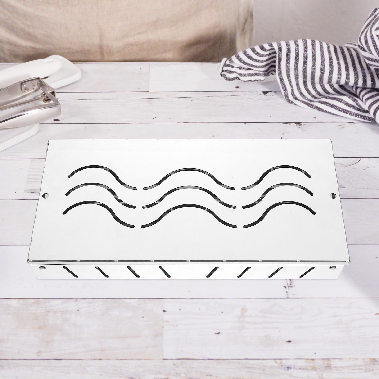 Scatola per Affumicare la Griglia in Acciaio Inox Bianco | Coperchio, Design Portatile e Posizionamento Semplice, per Grigliatura e Cottura All'aperto