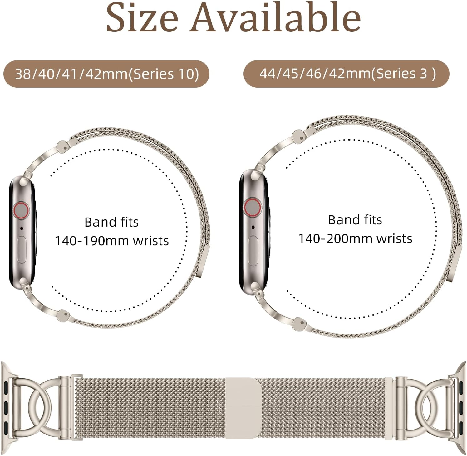 Zedoli Metal Milanese Loop Compatible with Apple Watch Band for Women 40mm 41mm 42mm 44mm 45mm 46mm 38mm, Magnetic Stainless Steel Mesh Strap with DC-Shape for iWatch Series 11 10 9 8 7 6 5 4 3 2 1 SE - Image 4