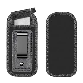 2-Pack Universal Magazine IWB Concealed Carry Holster, Single Double Stack Mags Pouch for Glock 17 26 43 Sig 1911 S&W M&P 9mm .40 .45 Fits 7 10 15 Round Ammo Clips for Pistols