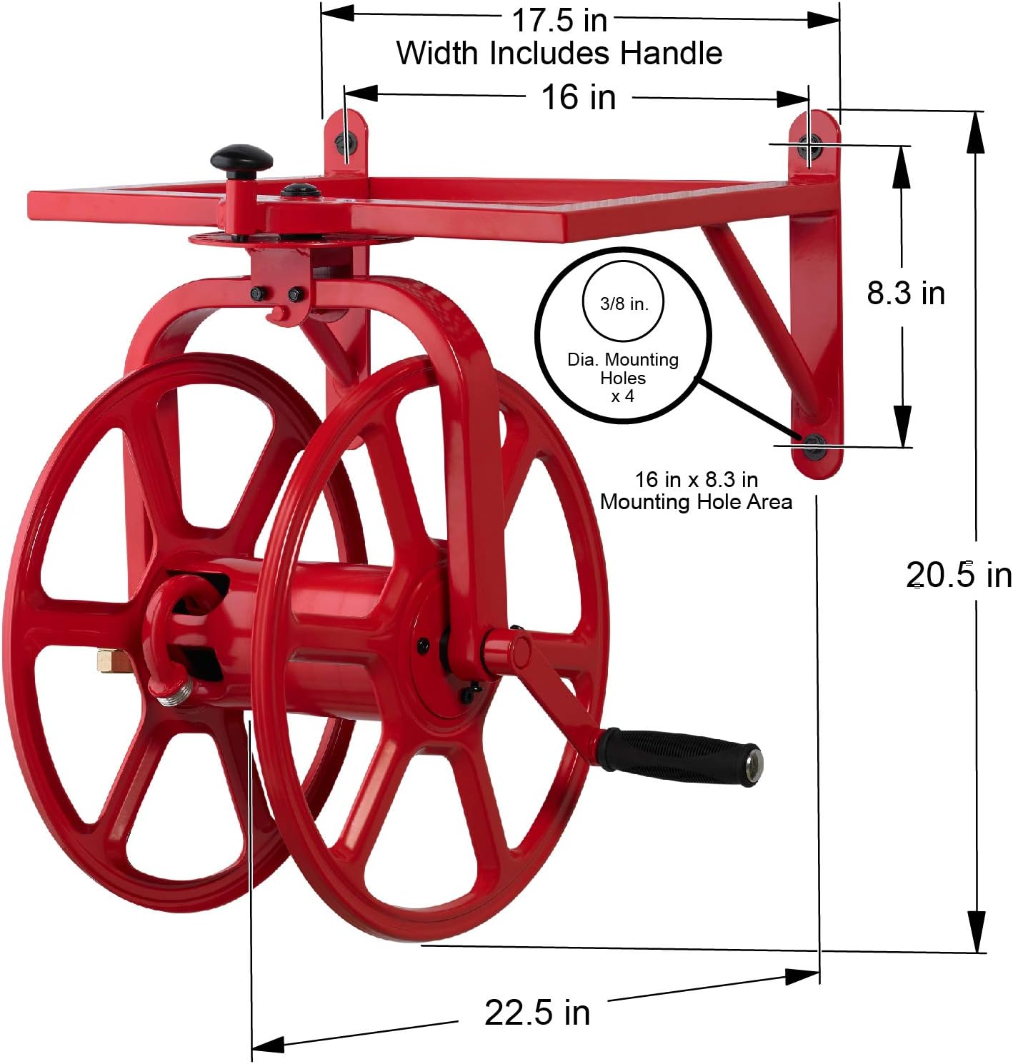 Liberty GARDEN 713 Revolution Multi-Directional Garden Hose Reel, Red : Patio, Lawn & Garden