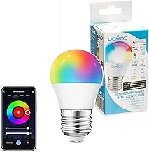 Domos - Smart Wifi Bulb LED Mini Light 5.5W | Dimmable and Programmable Smart Home E27 Bulb | Compatible with Alexa and Google Assistant | RGB Color Changing and Intensity