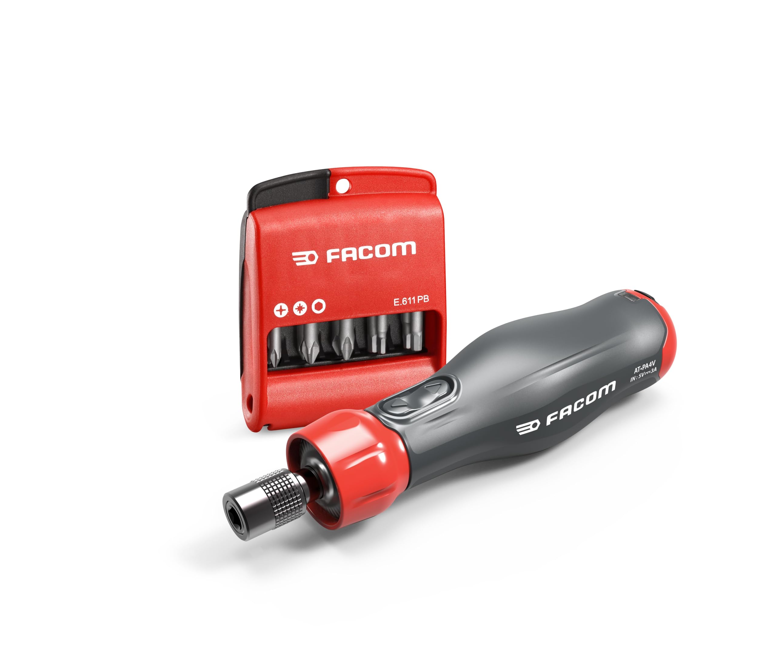 FACOM Cacciavite assistito 4V E-PROTWIST con punte PH-PZ-6 Pans Hex - Set di 12 pezzi - ATPA4V.J12IPB