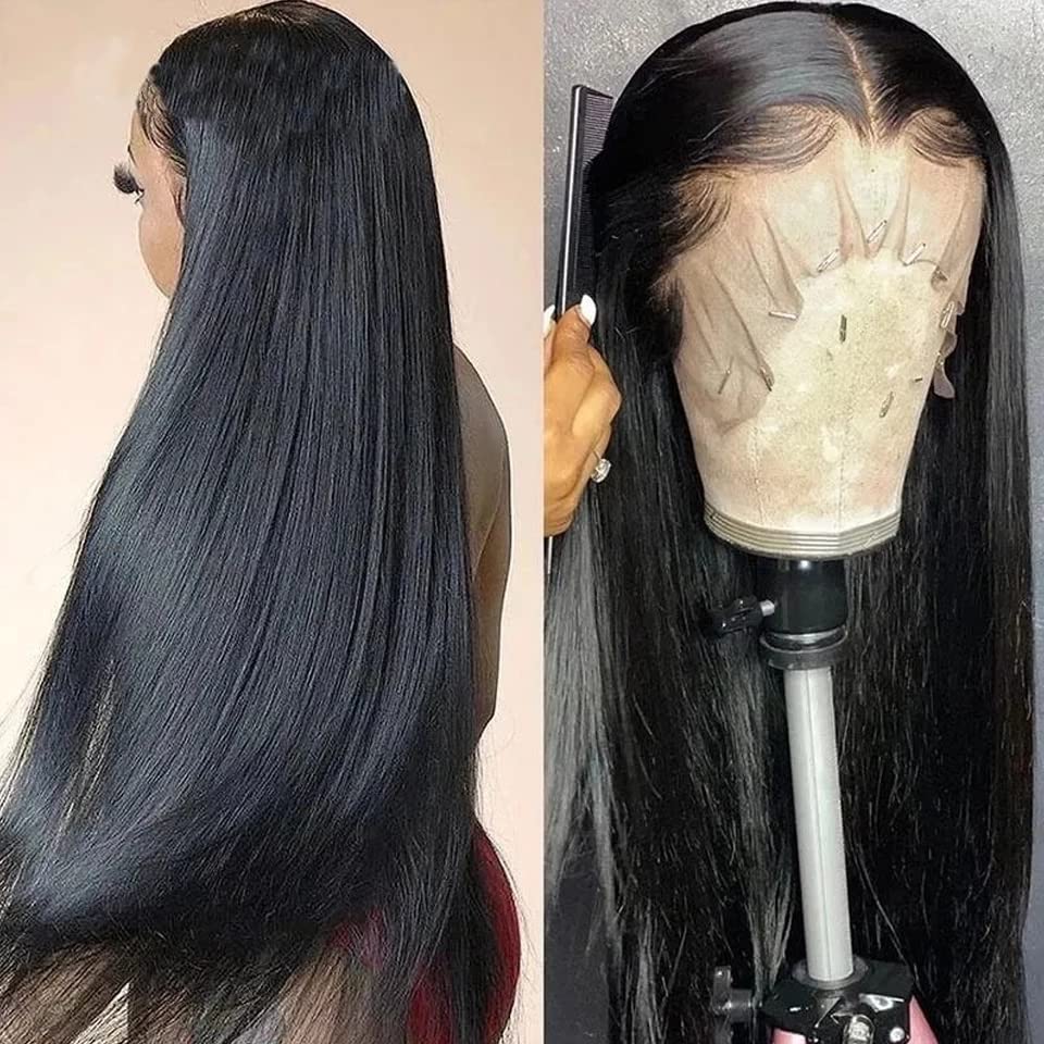 Bob Wig Human Hair Loose Wave Deep Bob Wigs (30 Inch, 13x4 Straight Transparent Lace Front Wig)