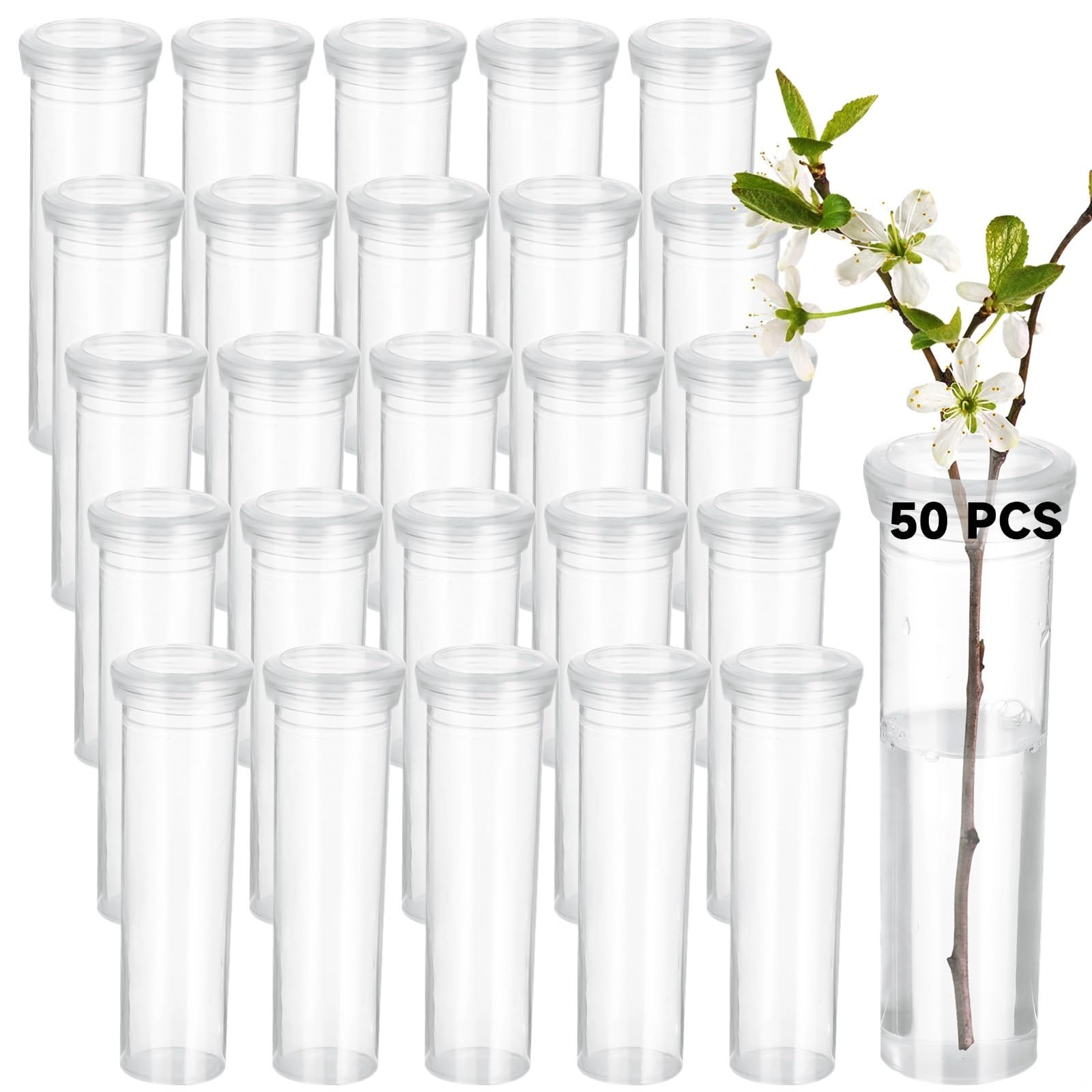 50 szt. kwiatowe rurki wodne, 60 ml plastikowe rurki do mleczu i sadzonek kwiatów, narzędzia do pielęgnacji motyli