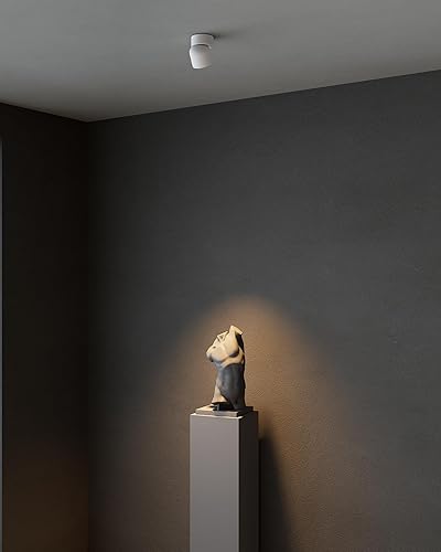 Miniatura 8 de Aisilan - Foco de techo giratorio ajustable de 360 para interiores, CRI 97, 7 W, 3000 K, luz direccional de aluminio blanco cálido para pintura de