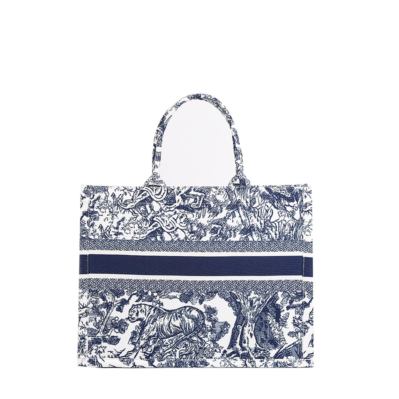 CORIOS Damen Laptoptasche Aktentasche mit Ethnischen Druckmustern Böhmische Schultertasche Sommer Strand Tasche Mode Elegant Tote Handtasche Canvas Henkeltaschen Tragetasche Blau
