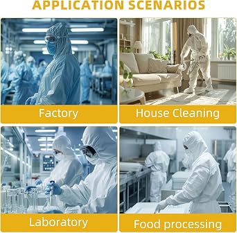PPE Hazmat Suits - 3 Sizes 10 Colors Options Paint Suit, Protective Coverall with Elastic Wrists and Hood