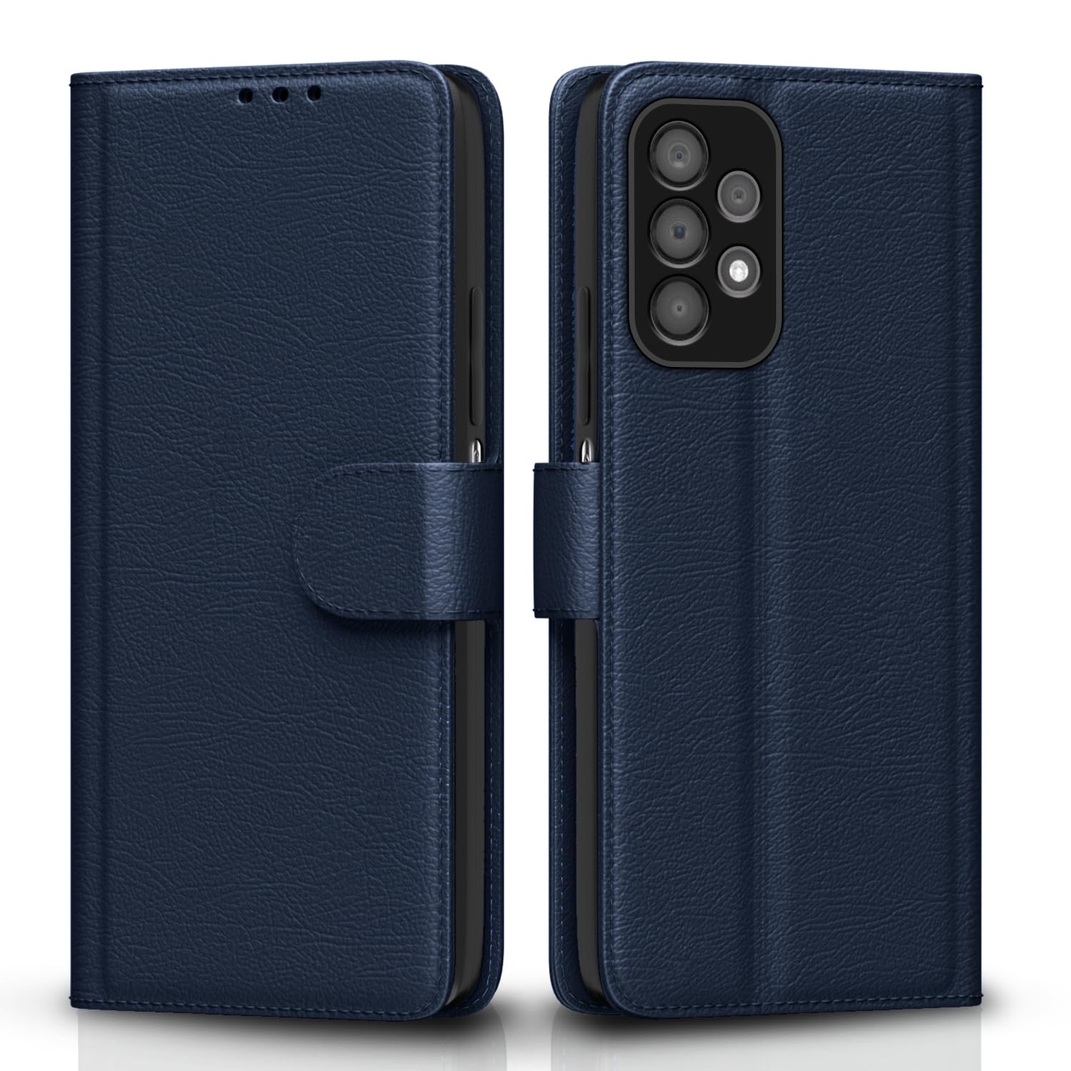 Pikkme Samsung Galaxy A23 4G / A23 5G Flip Case Leather Finish | Inside TPU with Card Pockets | Wallet Stand and Shock Proof | Magnetic Closing | Complete Protection Flip Cover (Blue) Pikkme Samsung Galaxy A23 4G / A23 5G Flip Case Leather Finish | Inside TPU with Card Pockets | Wallet Stand and Shock Proof | Magnetic Closing | Complete Protection Flip Cover (Blue)