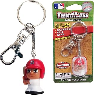 Team Sports America St Louis Cardinals Keychain Carabiner, 1 Inch Teeny Mate Player, Officially Licensed