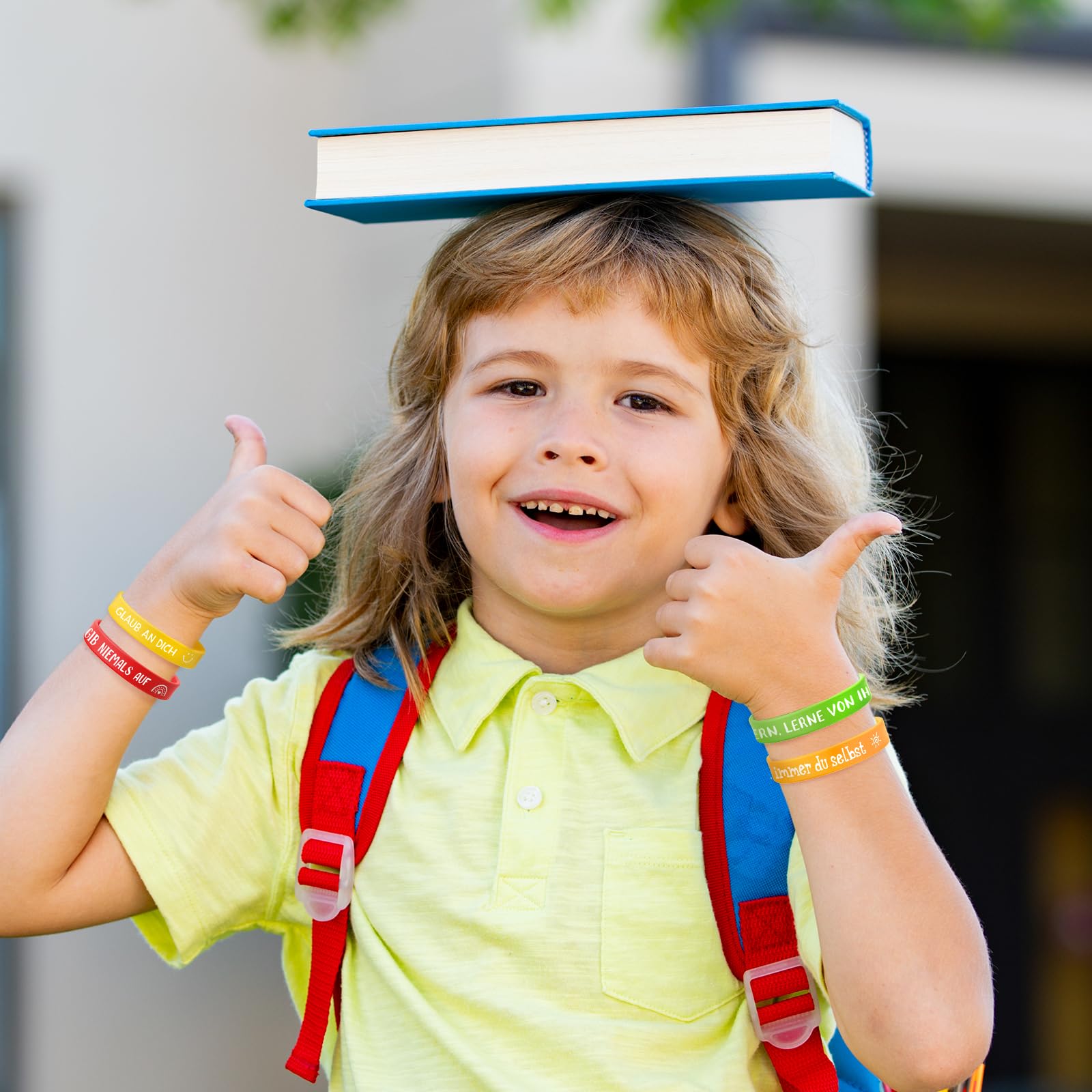 MOSNOW Motivationsarmbänder Kinder - 36 Stück Silikon, 18 Cm