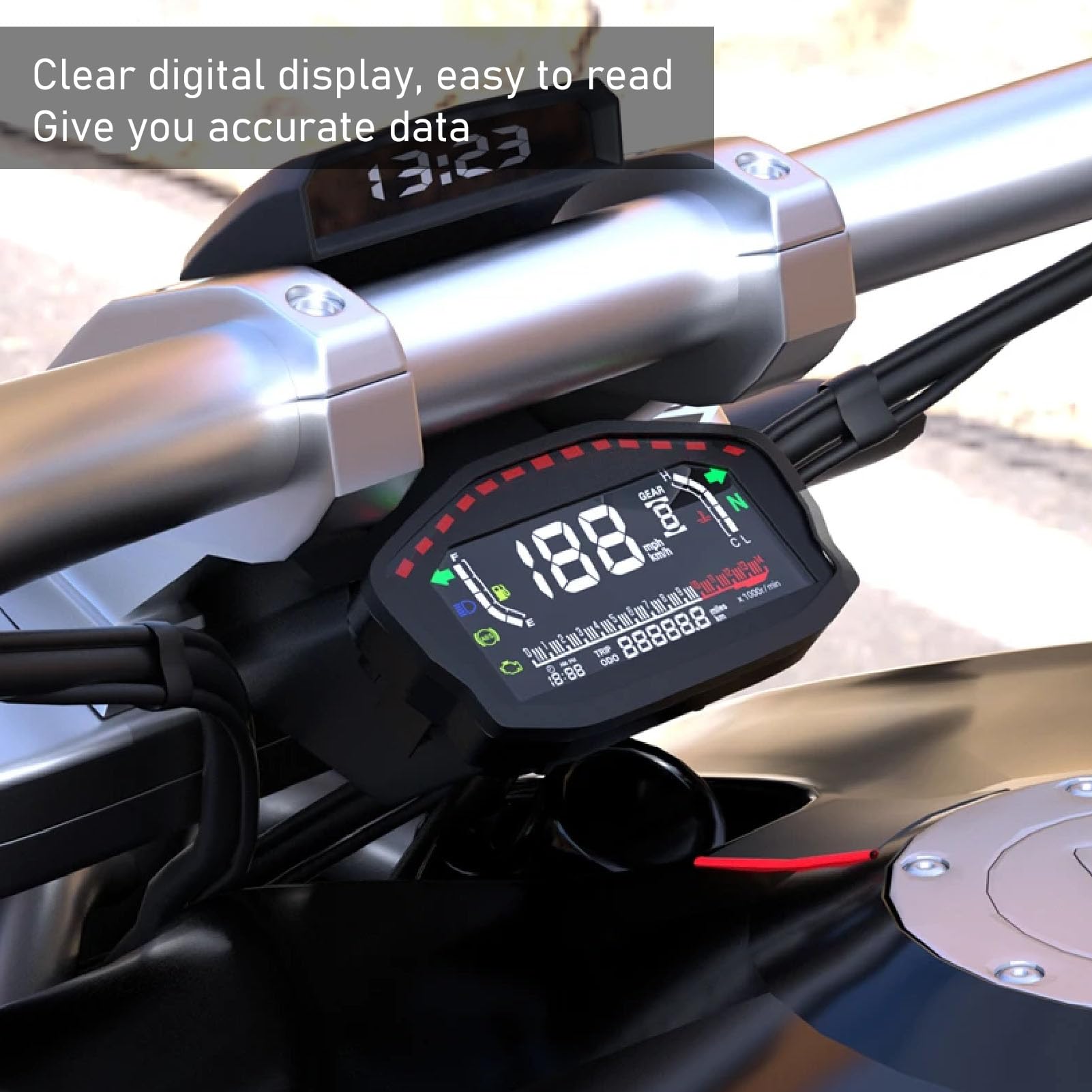 Cyfrowy prędkościomierz do motocykla wymiana licznika przebiegu 2 4 cylindry wyraźny wyświetlacz szybki dostęp do danych odporne na warunki atmosferyczne precyzyjne działanie ergonomiczny design