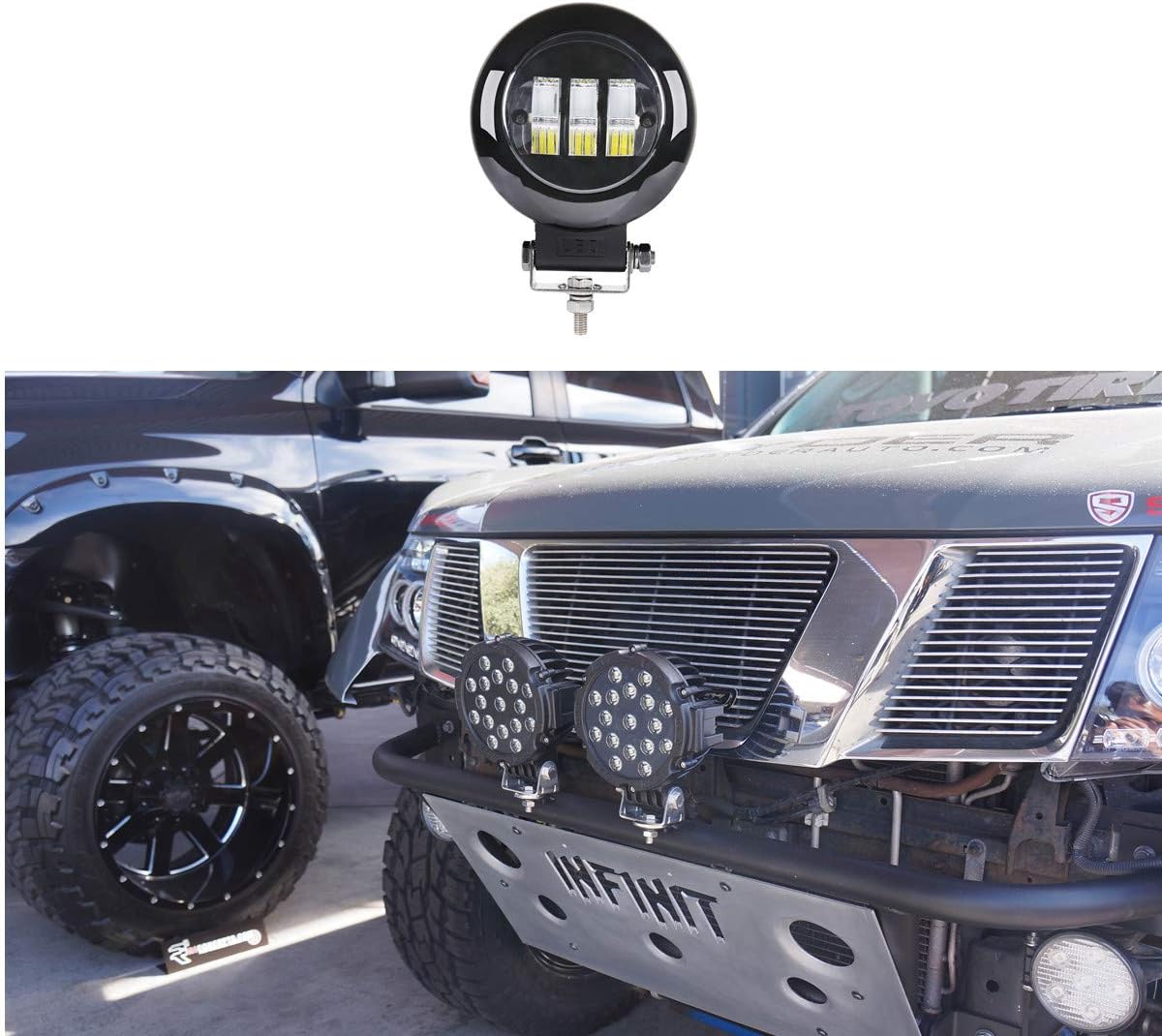 DAKA 1 Pcs 3-inch White Light Aluminum Alloy Shell LED Headlights for Car Lighting. The Brightness is Great, Suitable for Off-Road Vehicles at Night. Off-Road Vehicles at Night.