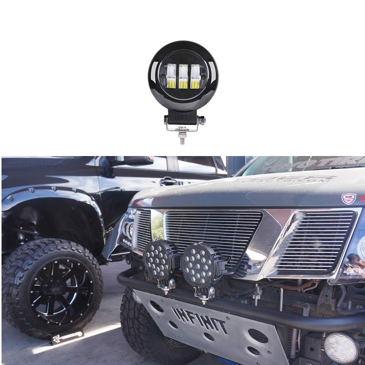 DAKA 1 Pcs 3-inch White Light Aluminum Alloy Shell LED Headlights for Car Lighting. The Brightness is Great, Suitable for Off-Road Vehicles at Night. Off-Road Vehicles at Night.