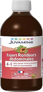 JUVAMINE - Expert Rondeurs Abdominales - 45 ans et + - Action 4-en-1 - Brûle-graisse, Digestion et Ballonnements - Affine la silhouette - Format 500 mL - Fabriqué en France