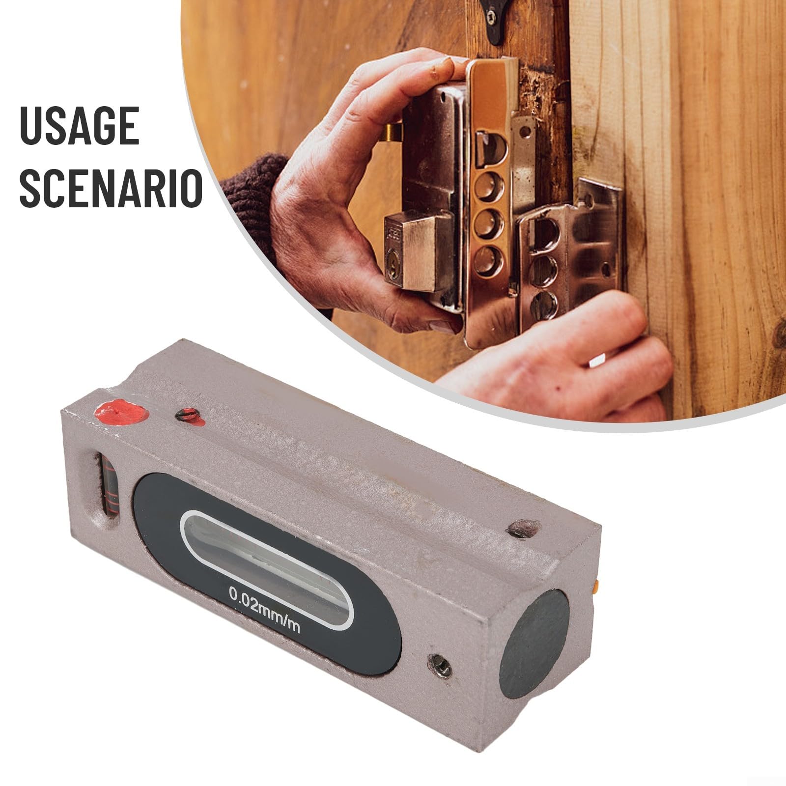 Máquina para nivel de espíritu alto para precisión de 0,02 mm, acero de tungsteno, herramienta de medición de nivel industrial (100 mm)