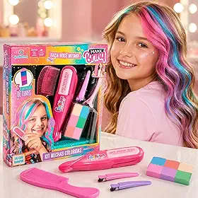 Kit Mechas Coloridas Infantil Giz Lavável para Pintar Cabelo – Brinquedo de Beleza para Meninas, Tinta Temporária Atóxica, Presente Criativo, 6 Cores Vibrantes