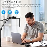 Vista 3 de Syrinx LED Desk Lamp, Architect Desk Lamps for Home Office with Gesture Switch & Remote Control, 24W Bright Desk Light with 50 Light Modes