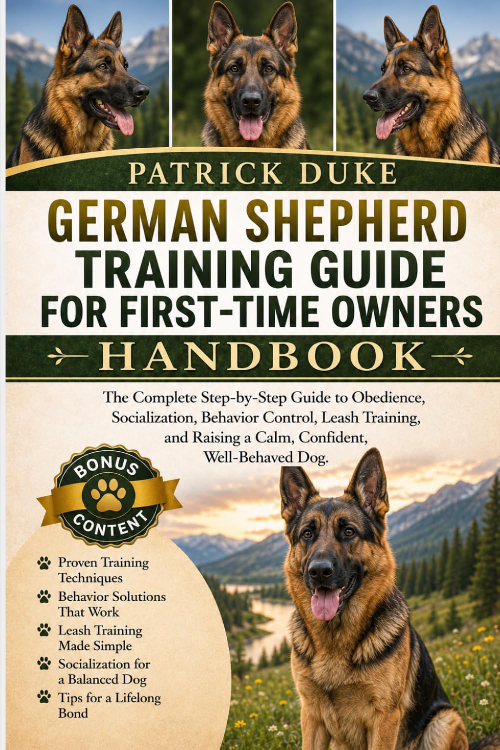 GERMAN SHEPHERD TRAINING GUIDE FOR FIRST-TIME OWNERS: The Complete Step-by-Step Guide to Obedience, Socialization, Behavior Control, Leash Training, and Raising a Calm, Confident, Well-Behaved Dog.