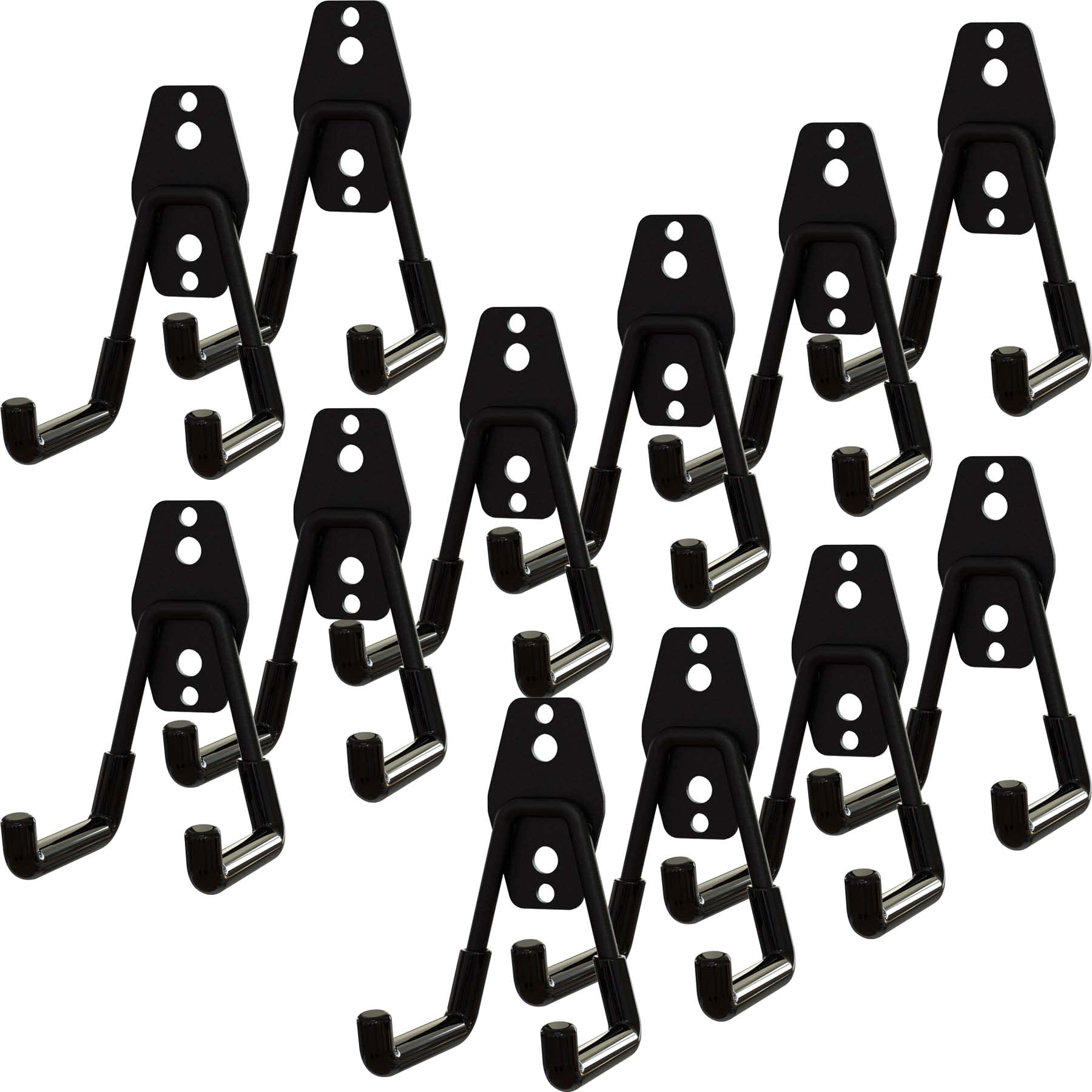 NinBase Garage Hooks Heavy Duty, 12 Pack Black Metal U Square Organizing Hooks for Hanging Heavy Duty, Bike Ladder Hangers, Iron Rust-Proof Screw-in Utility System Tool Organizer Wall Storage