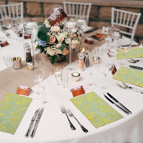 Miniatura 6 de Pasimy 100 servilletas de color verde salvia a granel de 2 capas desechables de papel de eucalipto de papel de eucalipto verde salvia verde salvia