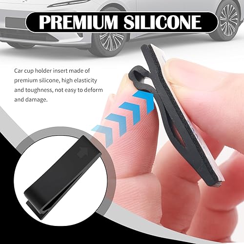 Miniatura 3 de 6 portavasos de silicona para automóvil, antivibración, estabilizador de portavasos para sostener tazasbotellas, inserto universal autoadhesivo para