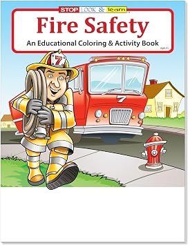 ZOCO Fire Safety for Kids Firefighter Coloring Books 25 Bulk Pack, Without Crayons Fire Prevention Week Items Birthday Party Favors & Activities